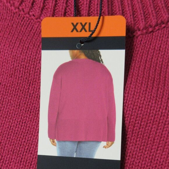 GAP Crew Neck Cotton Sweater Sz XXL (18-20) Fuchsia Pink Knit Top 2XL Shirt NWT - Picture 8 of 13